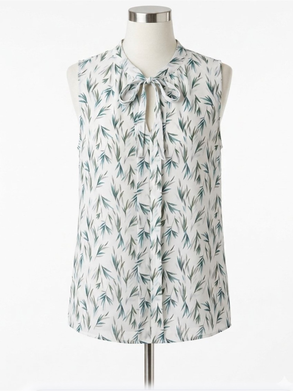 WHBM Sleeveless Tie Neck Chiffon Top Size 10